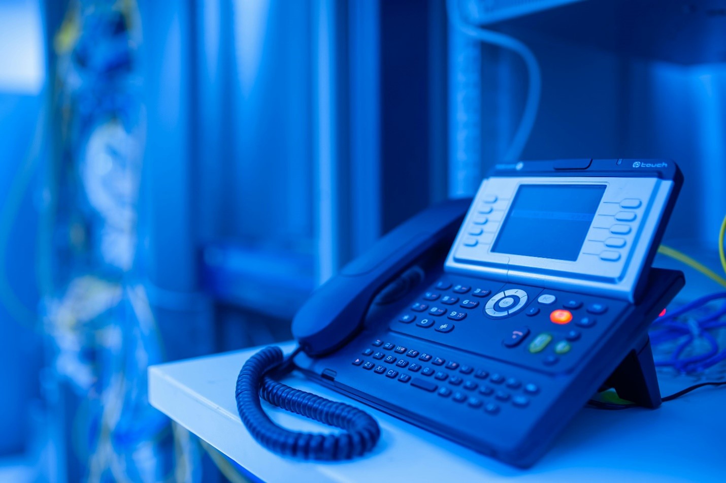 Landline phone system setup in a secure environment.