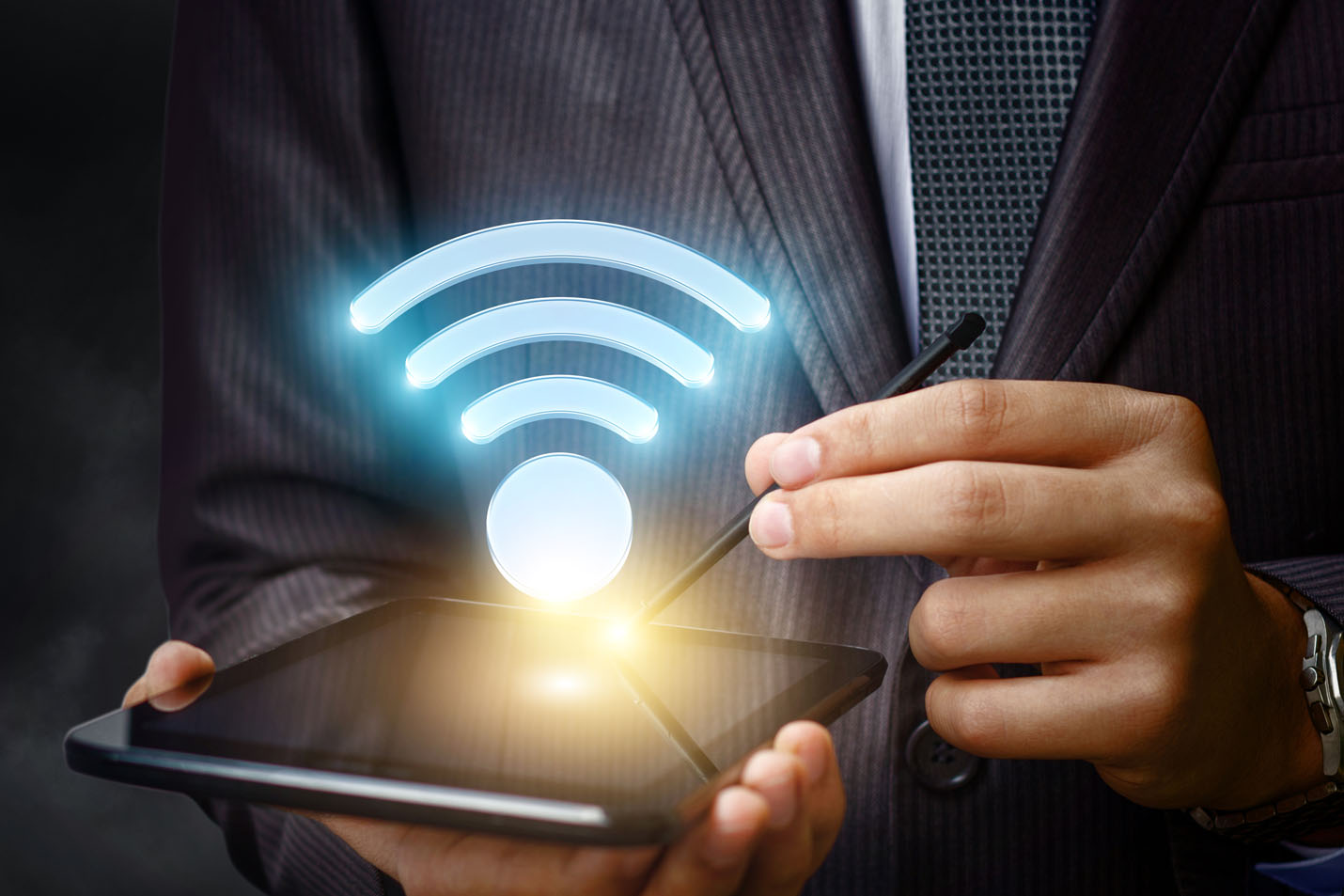 A wifi signal coming from a tablet